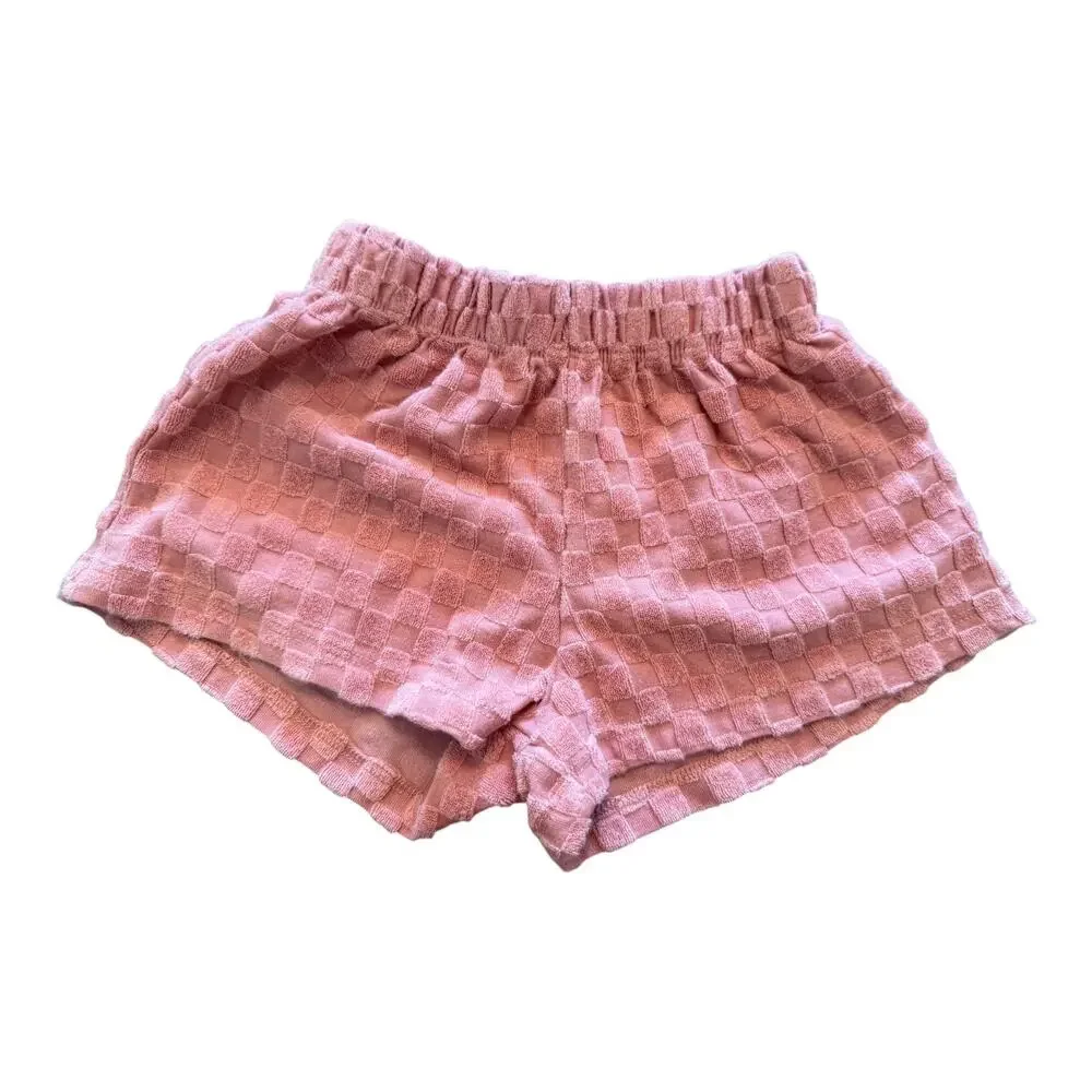 Rylee & Cru Baby Pink Check Top and Shorts Set Size 2-3 Years